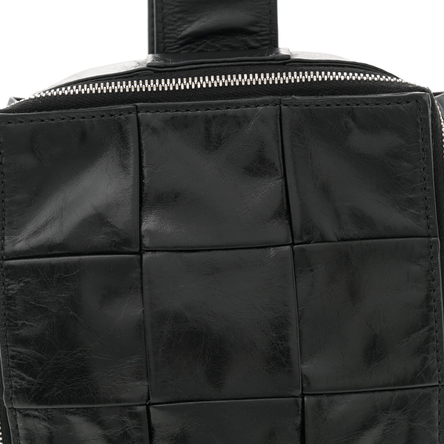Bottega Veneta Paper Calfskin Intreccio Mini Cassette Sling Bag Black 8 of 10