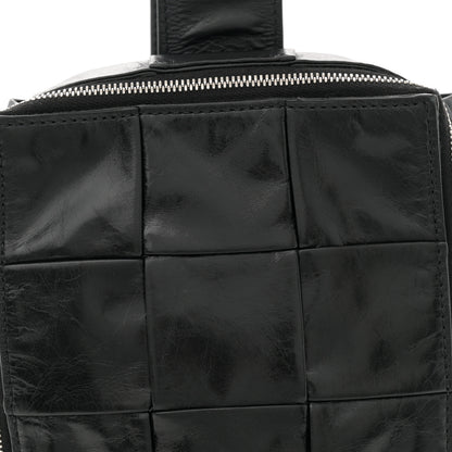 Bottega Veneta Paper Calfskin Intreccio Mini Cassette Sling Bag Black 8 of 10