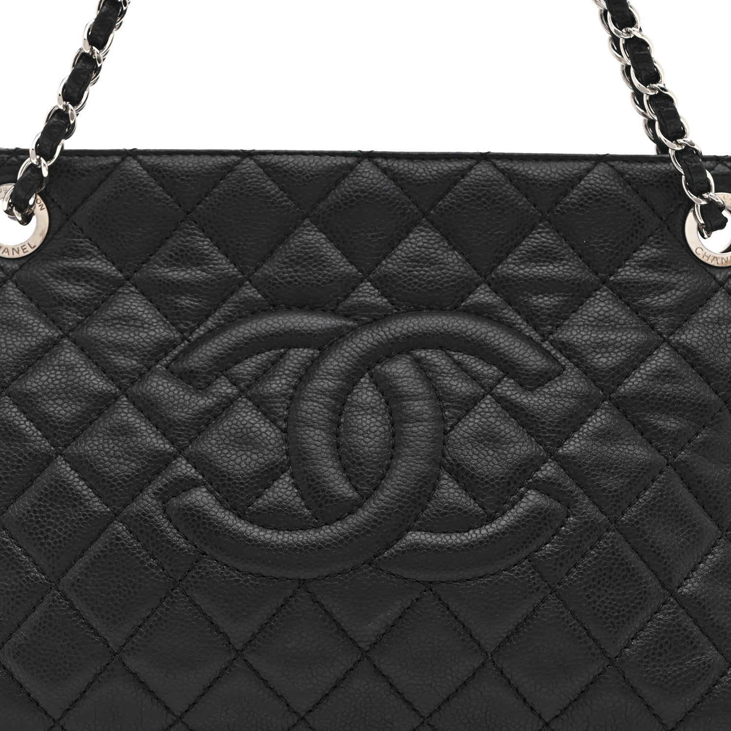 Chanel Caviar Quilted CC Timeless Soft Tote Black 8 of 10