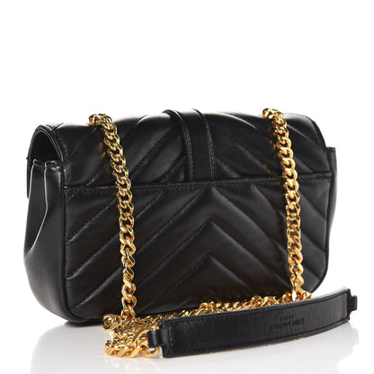 Saint Laurent Sheepskin Matelasse Monogram Classic Baby Chain Bag Black 3 of 7