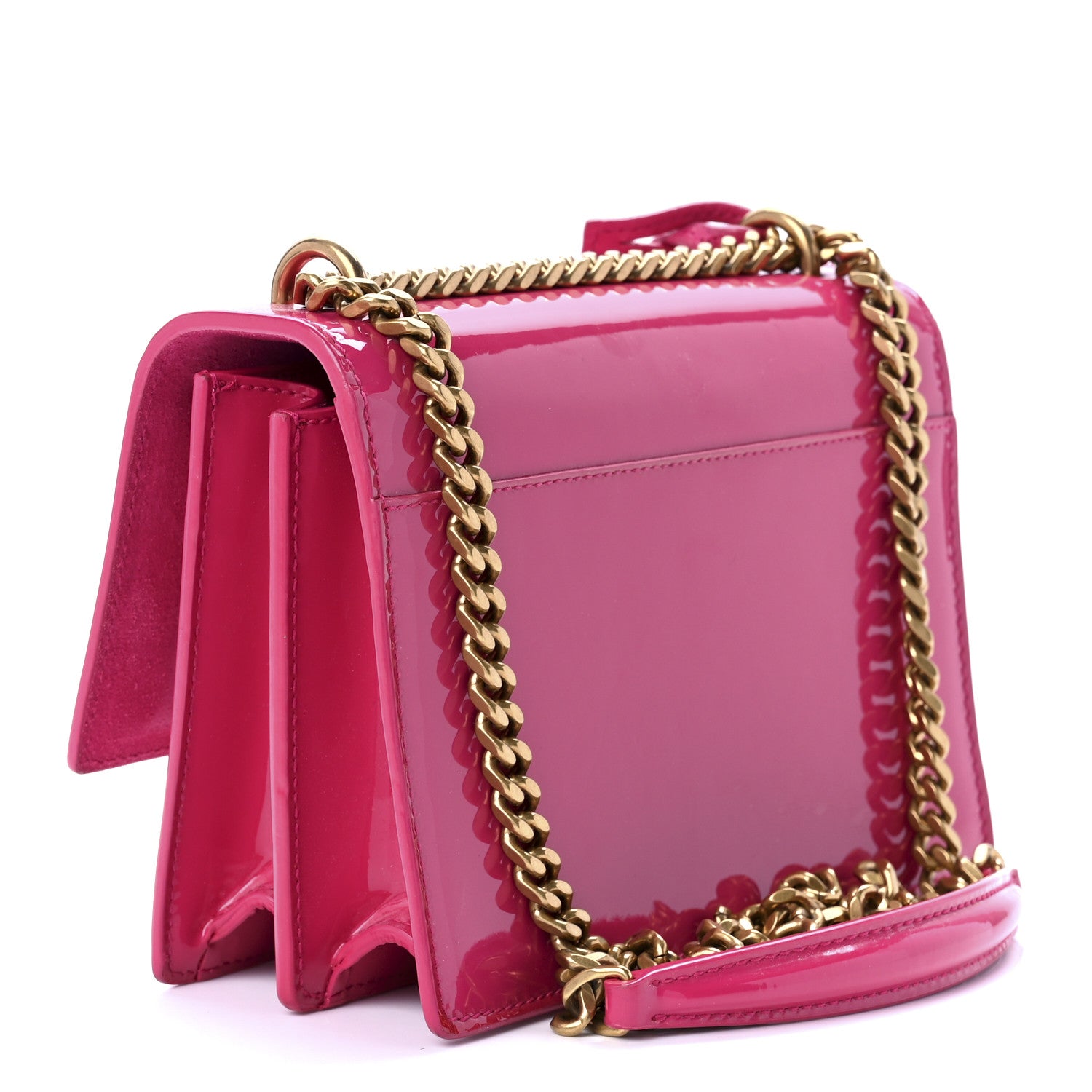 Saint Laurent Patent Small Monogram Sunset Bubblegum 3 of 9