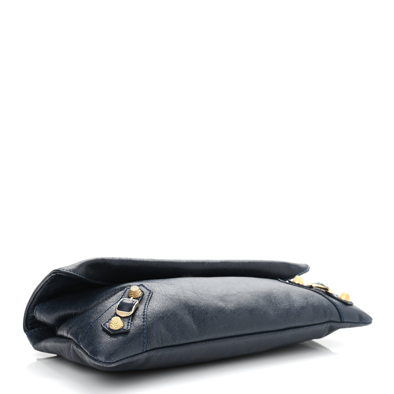 Balenciaga Agneau Giant 12 Gold Hardware Envelope Strap Clutch Bleu Obscur 4 of 11