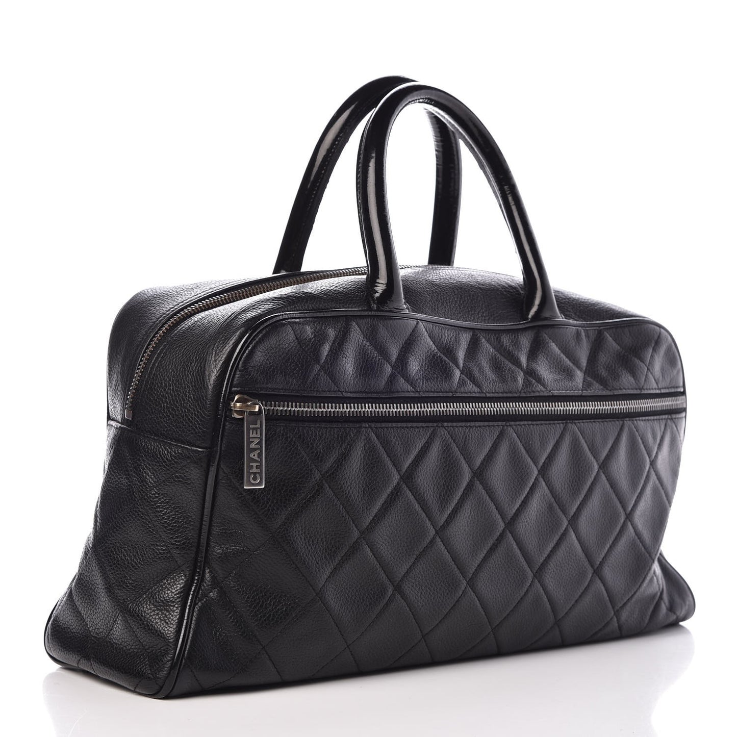 Caviar Patent Large Bowler Black