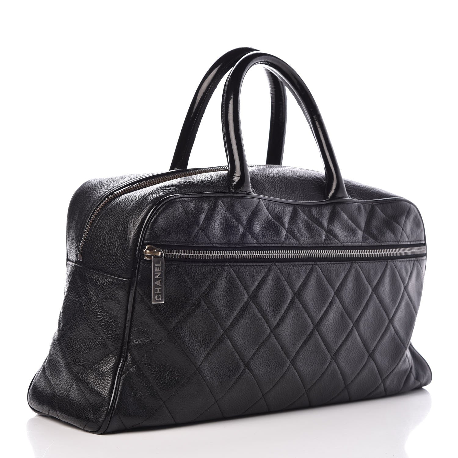 Chanel Caviar Patent Large Bowler Black 3 of 9