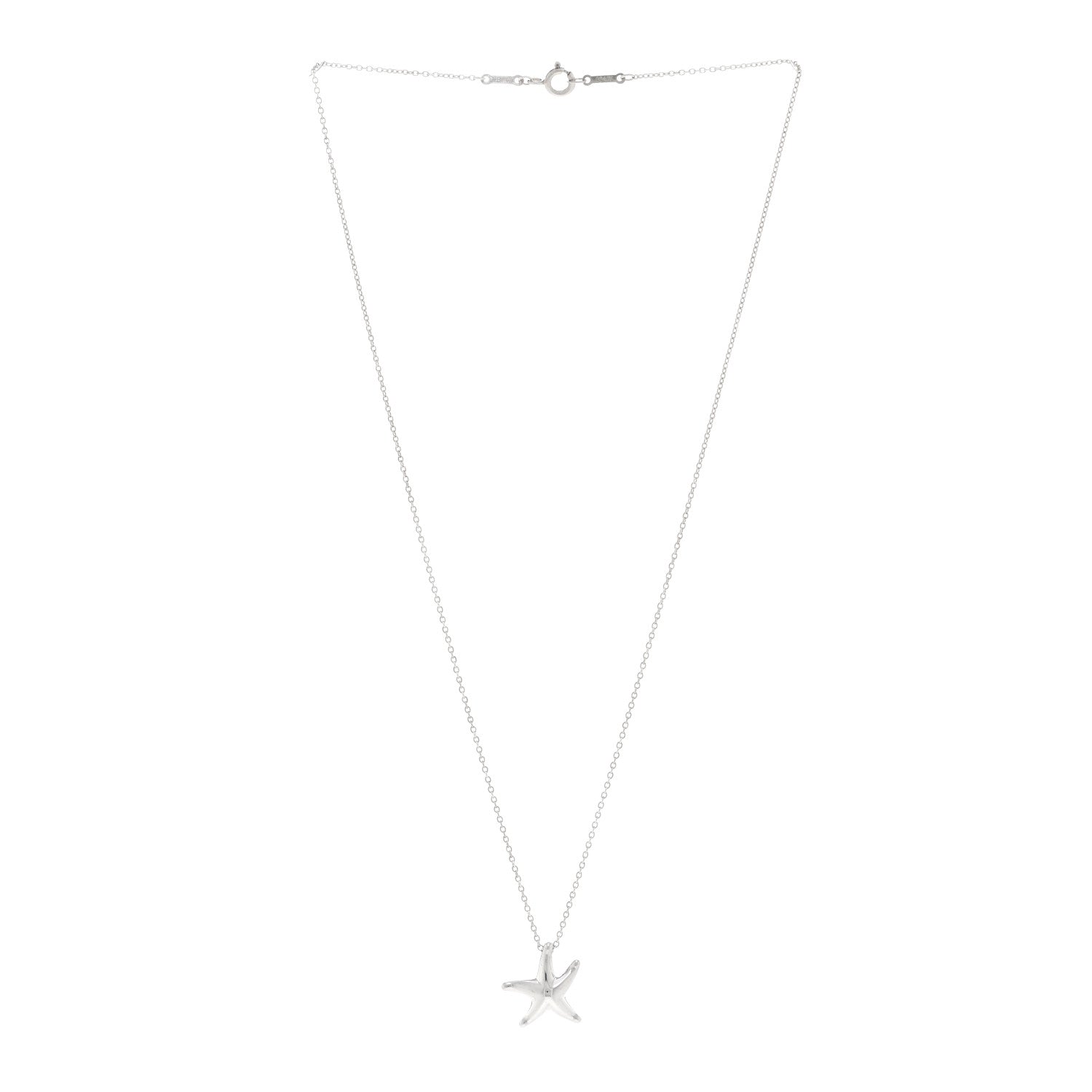Tiffany Sterling Silver 15mm Elsa Peretti Starfish Pendant Necklace 3 of 4