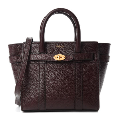 Mulberry Small Classic Grain Micro Bayswater Zip Tote Oxblood 1 of 9