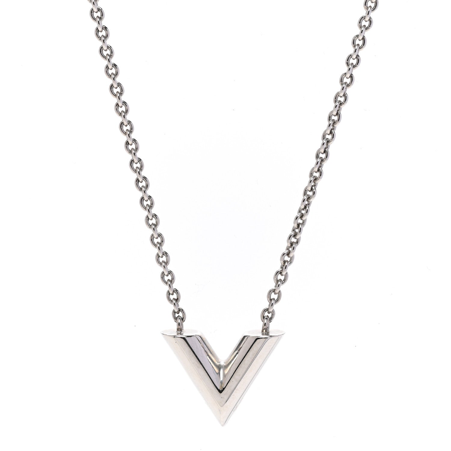 Louis Vuitton Metal Essential V Supple Necklace Silver 1 of 6