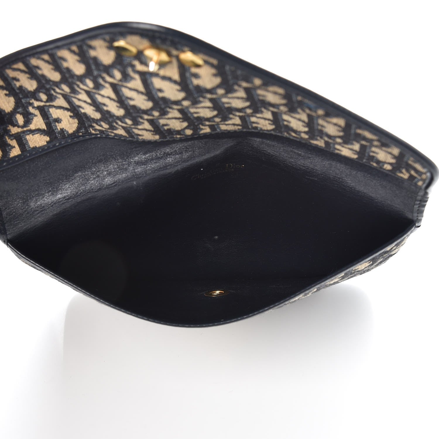 Christian Dior Monogram Envelope Flap Clutch Navy Blue 5 of 6