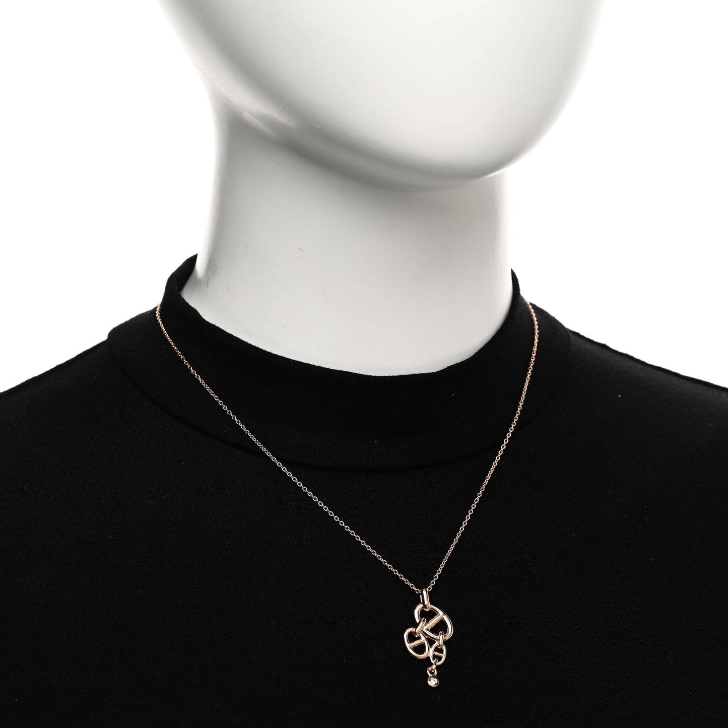 18K Rose Gold Diamond Chaine D'Ancre Enchainee Necklace MM