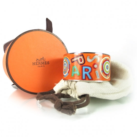 Enamel Extra Wide Tohu Bohu PM Bracelet Orange