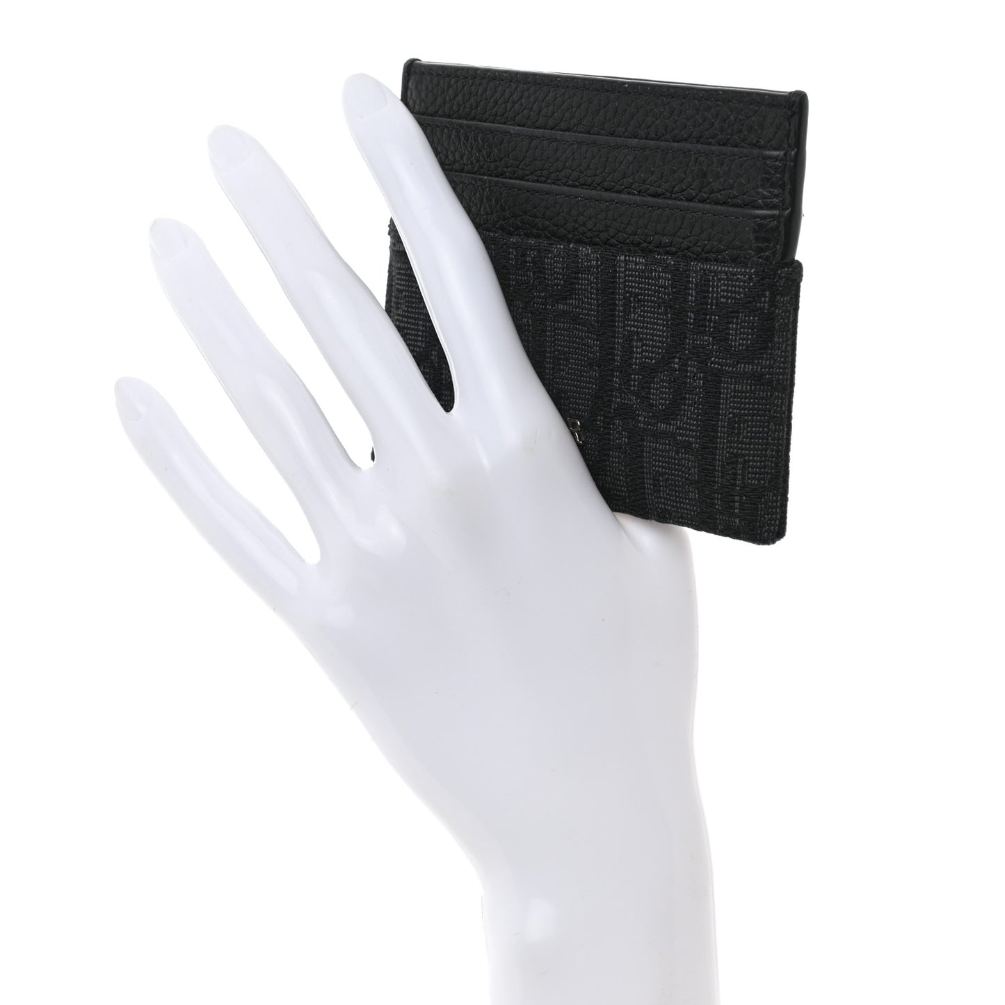 Calfskin Oblique Card Holder Black