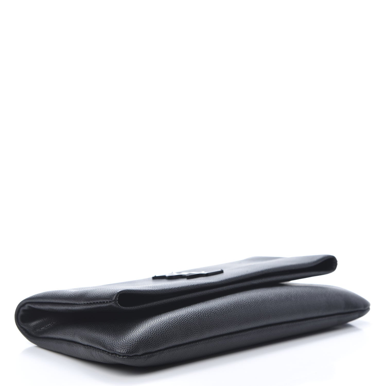 Saint Laurent Grain De Poudre West Hollywood Monogram Fold Over Clutch Black 4 of 7