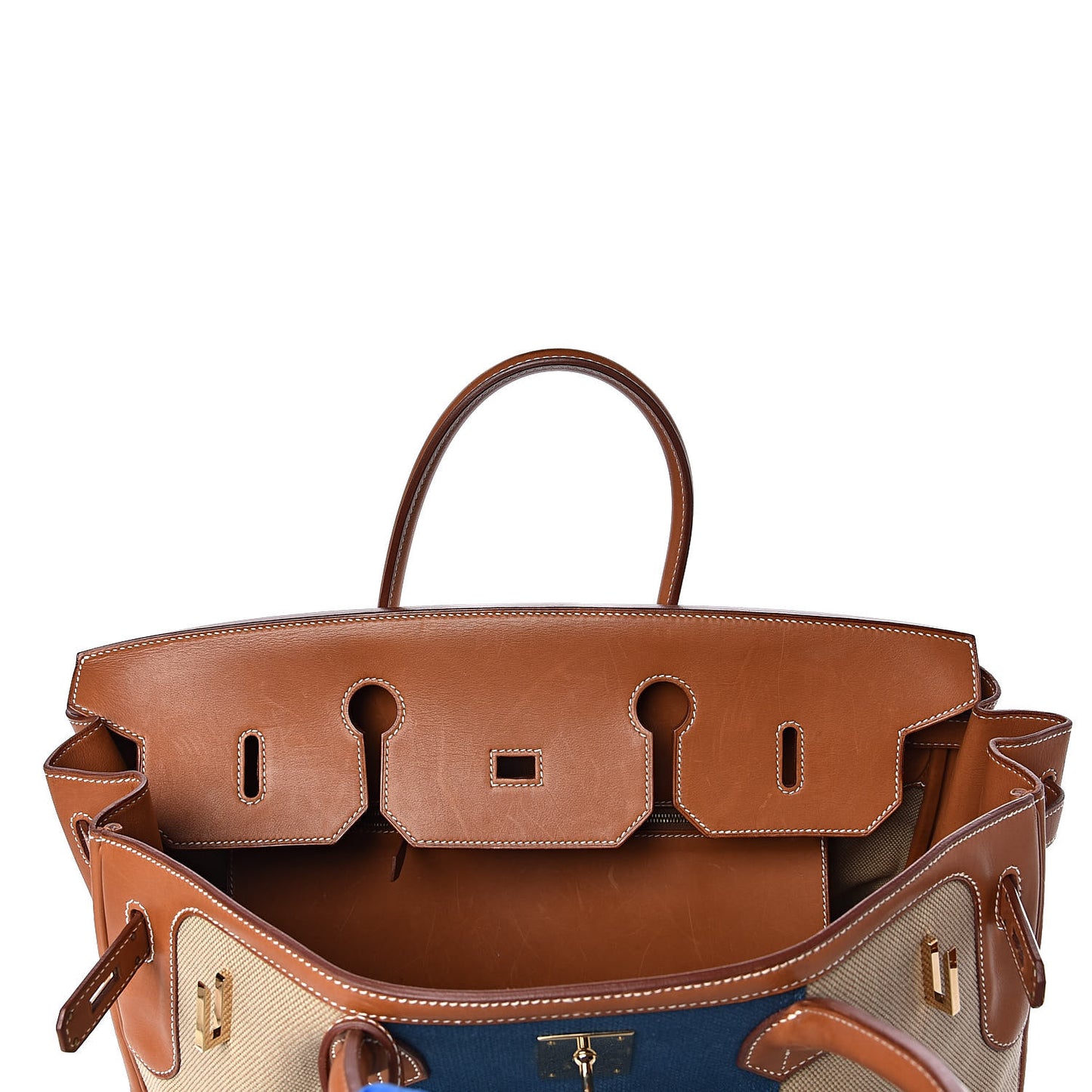 Toile Natural Barenia Flag Birkin 40 Fauve