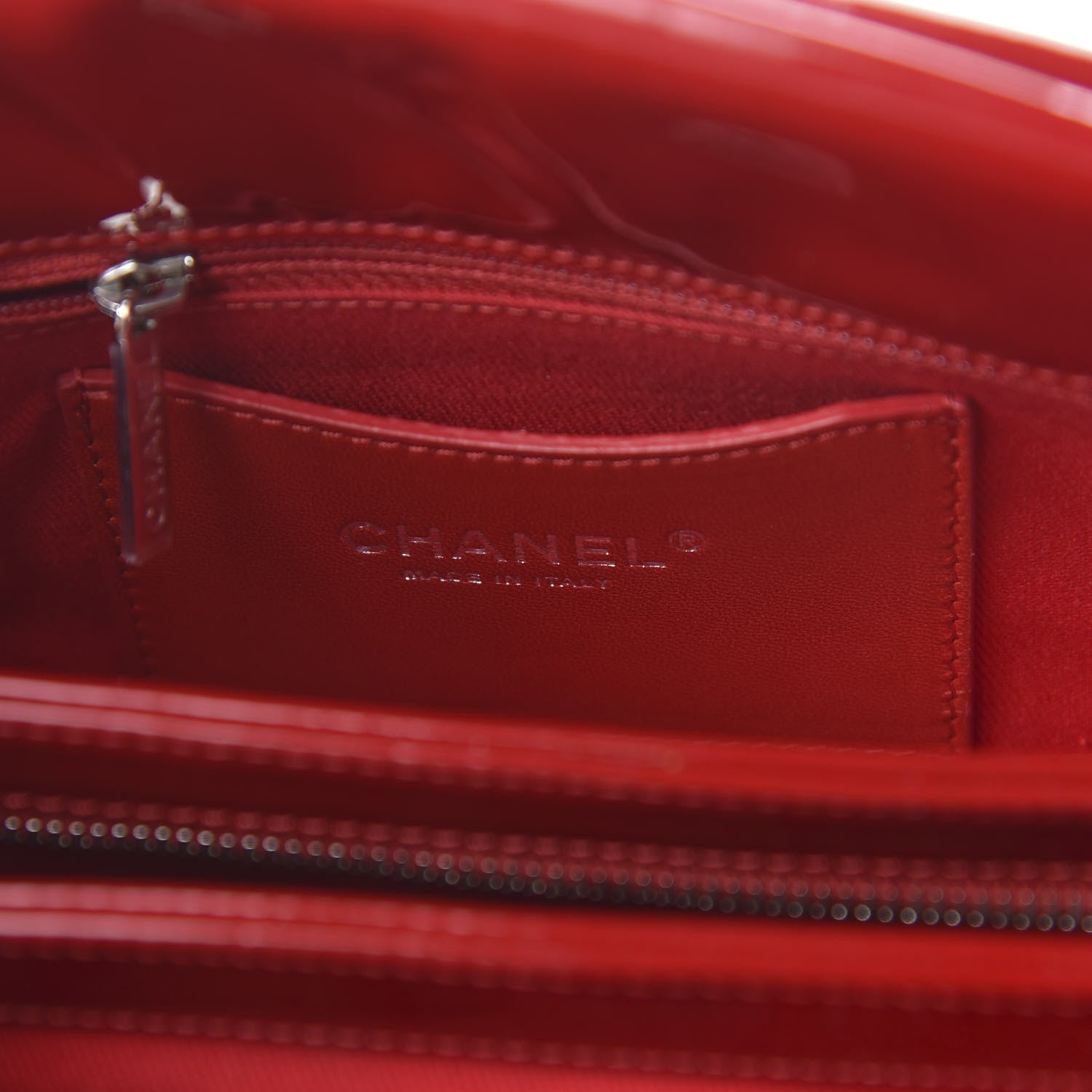 Chanel Patent Quilted Small Just Mademoiselle Bowling Bag Red 8 of 12