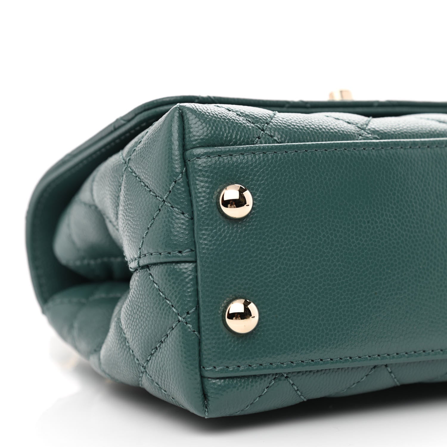 Chanel Caviar Quilted Extra Mini Coco Handle Flap Green 9 of 11