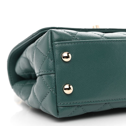 Chanel Caviar Quilted Extra Mini Coco Handle Flap Green 9 of 11