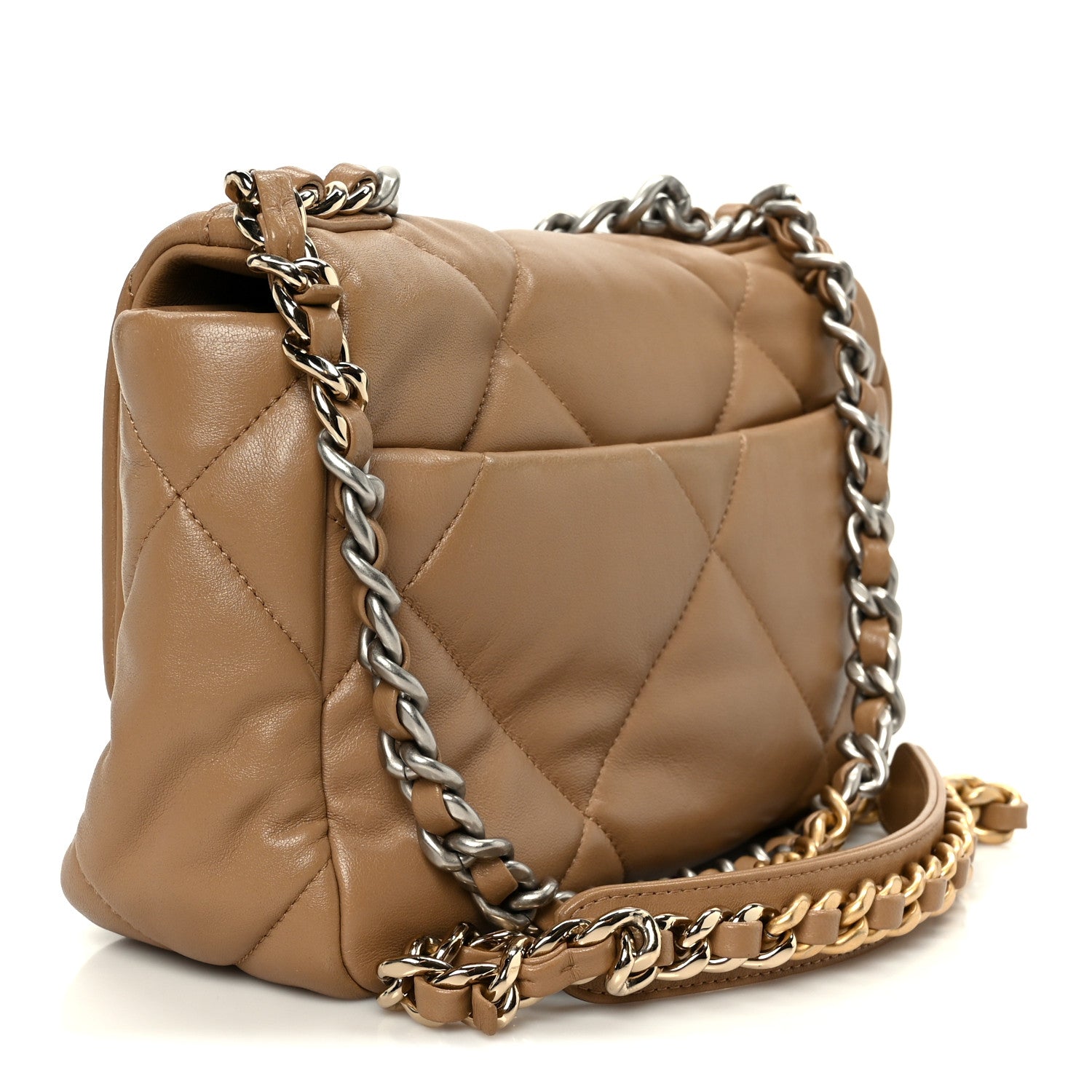 Chanel Lambskin Quilted Medium Chanel 19 Flap Dark Beige 3 of 10