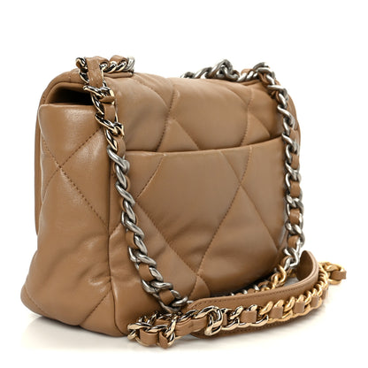Chanel Lambskin Quilted Medium Chanel 19 Flap Dark Beige 3 of 10