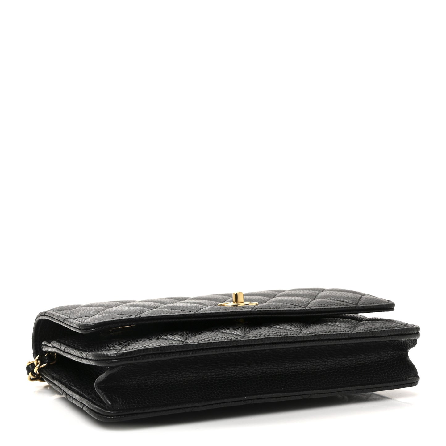 Caviar Quilted CC Turnlock Wallet On Chain WOC Black