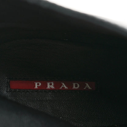 Prada Vitello Wedge Ankle Boots 39.5 Black 8 of 10