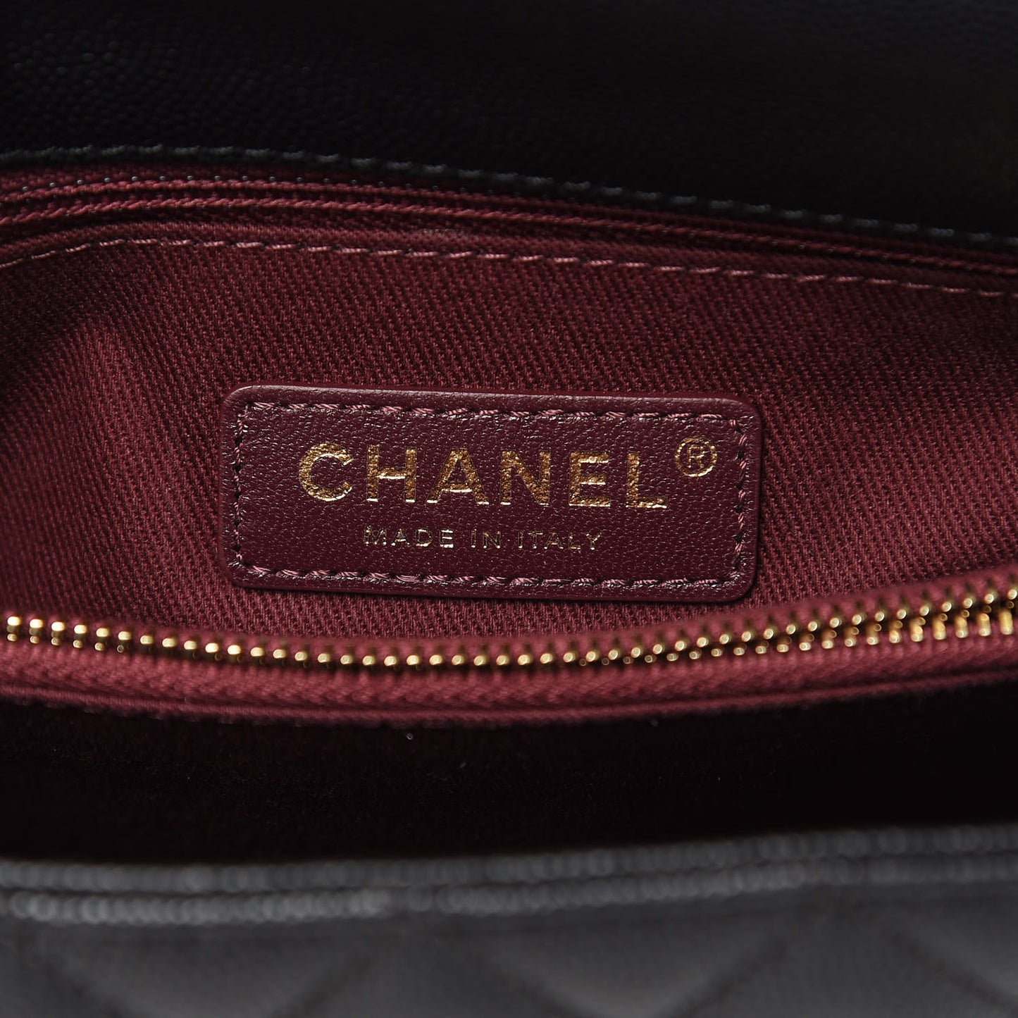 Caviar Quilted Small Coco Handle Flap Black