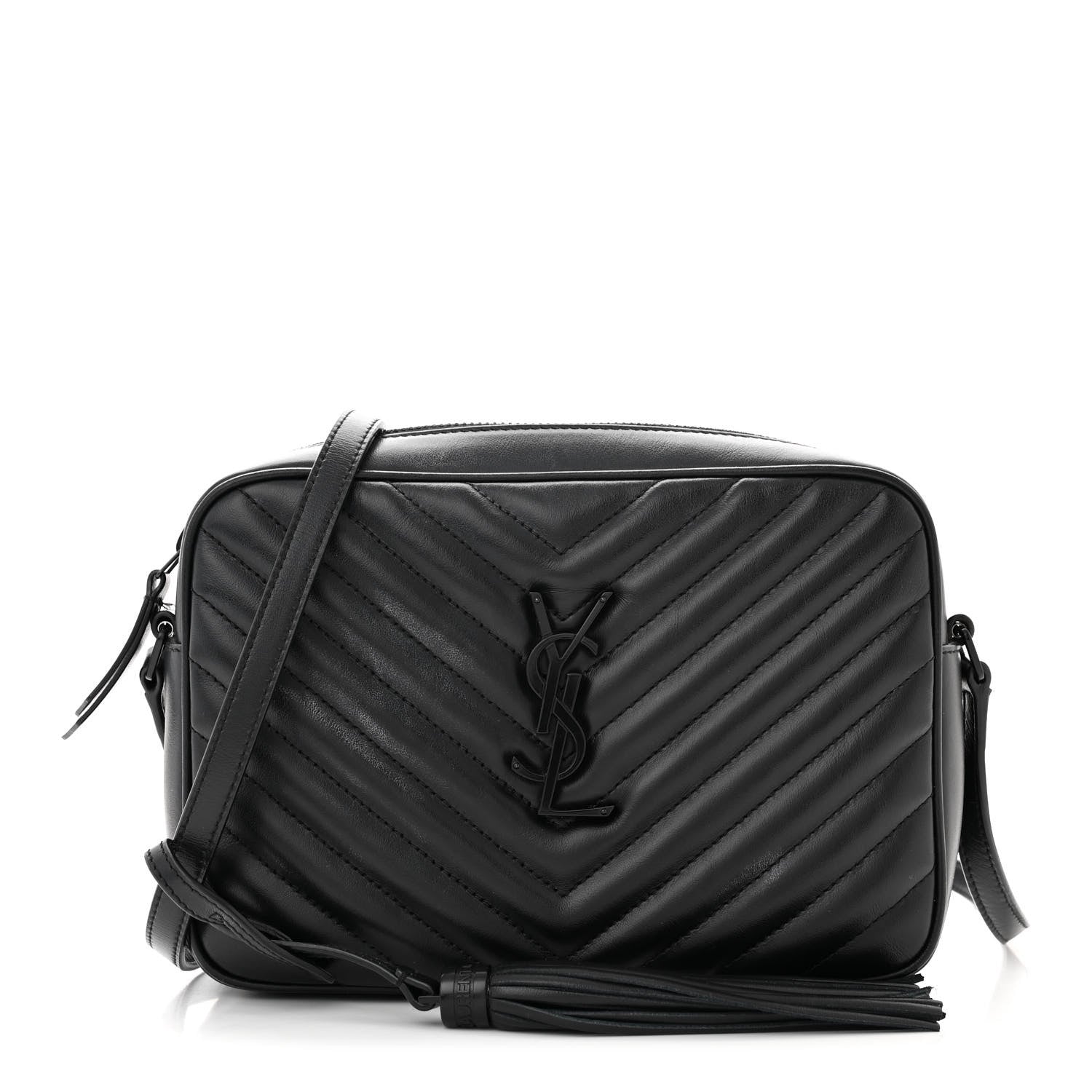 Saint Laurent Calfskin Matelasse Monogram Monochrome Lou Camera Bag Black 1 of 15