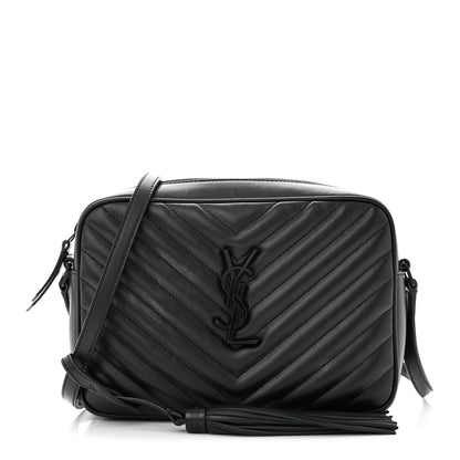 Saint Laurent Calfskin Matelasse Monogram Monochrome Lou Camera Bag Black 1 of 15