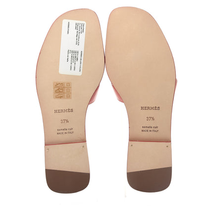 Hermes Chevre Oran Sandals 37.5 Rouge Blush 6 of 11