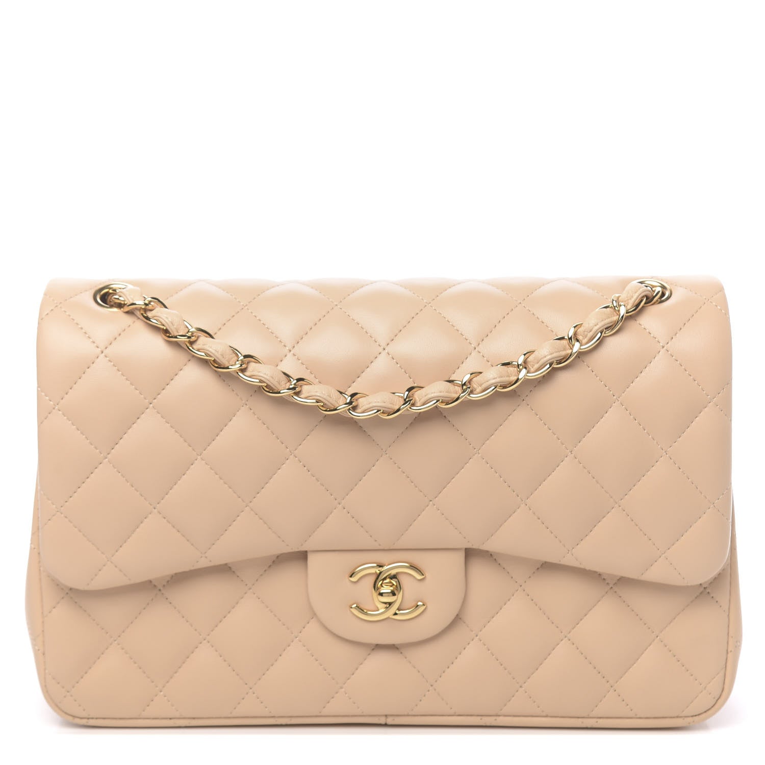 Chanel Lambskin Quilted Jumbo Double Flap Beige Clair 1 of 11