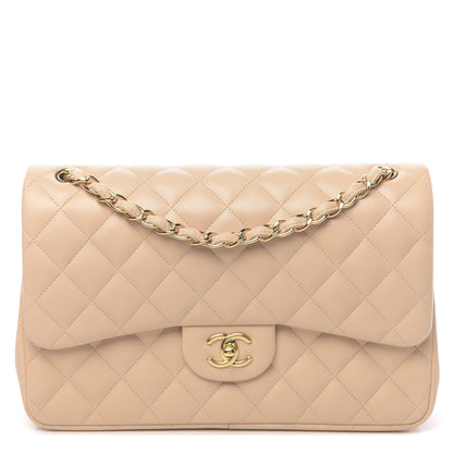 Chanel Lambskin Quilted Jumbo Double Flap Beige Clair 1 of 11