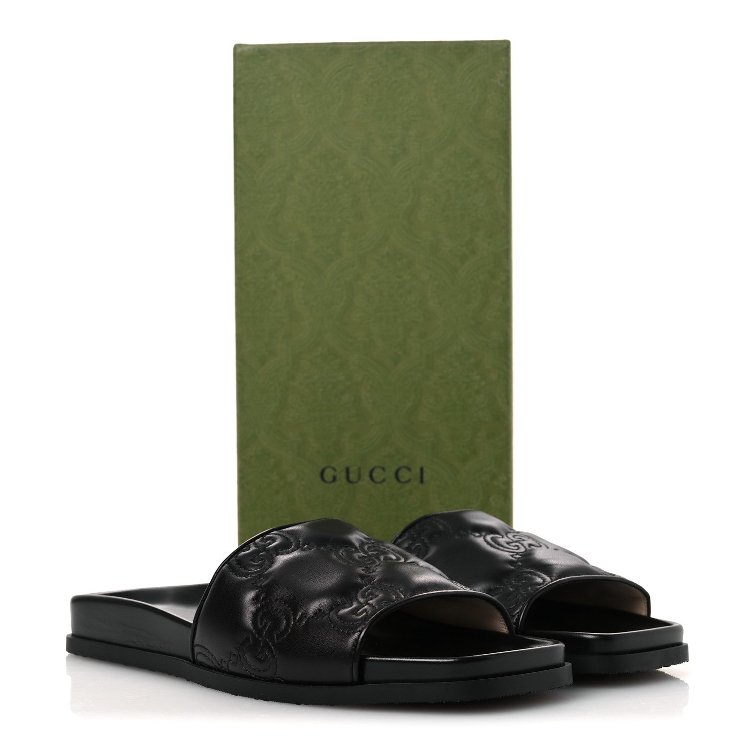 Gucci Nappa GG Matelasse Flat Slide Sandals 42 Black 11 of 11
