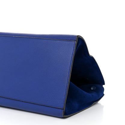 Celine Drummed Calfskin Suede Medium Trapeze Indigo 9 of 12