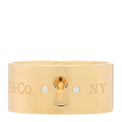 Tiffany 18K Yellow Gold Diamond Locks Ring 57 8 1 of 5