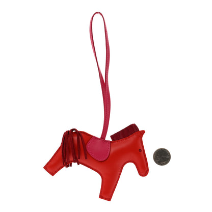 Hermes Milo Lambskin Grigri Rodeo Horse Bag Charm MM Rouge Indien Rubis Rose Mexico 2 of 4