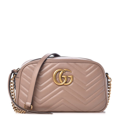 Gucci Calfskin Matelasse Small GG Marmont Chain Shoulder Bag Porcelain Rose 1 of 7