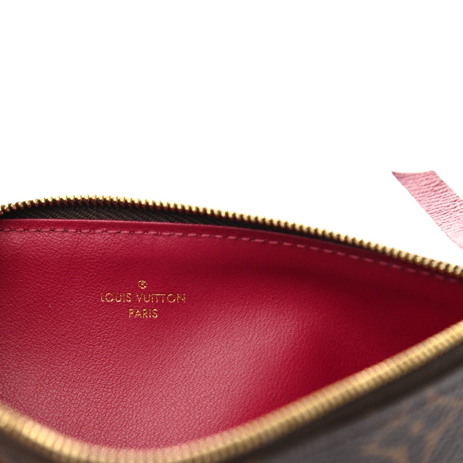Louis Vuitton Monogram Felicie Chain Wallet Zippered Insert Fuchsia 6 of 6