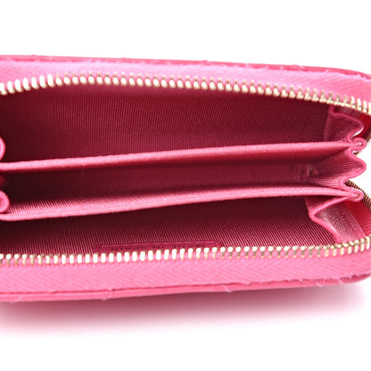 Chanel Lambskin Chevron Quilted Zip Around Coin Purse Pink 4 of 14