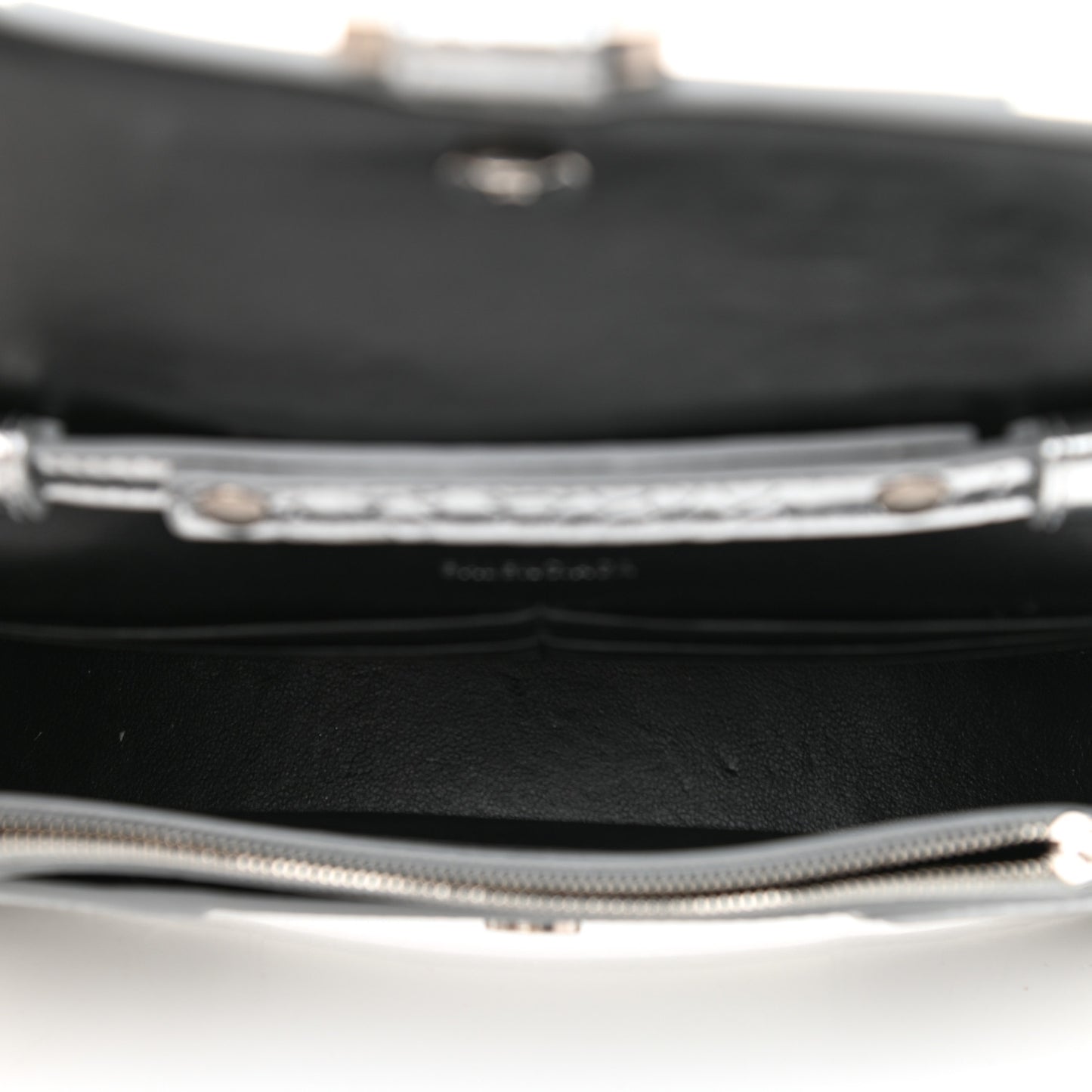 Metallic Calfskin Crocodile Embossed Hourglass Chain Bag Silver