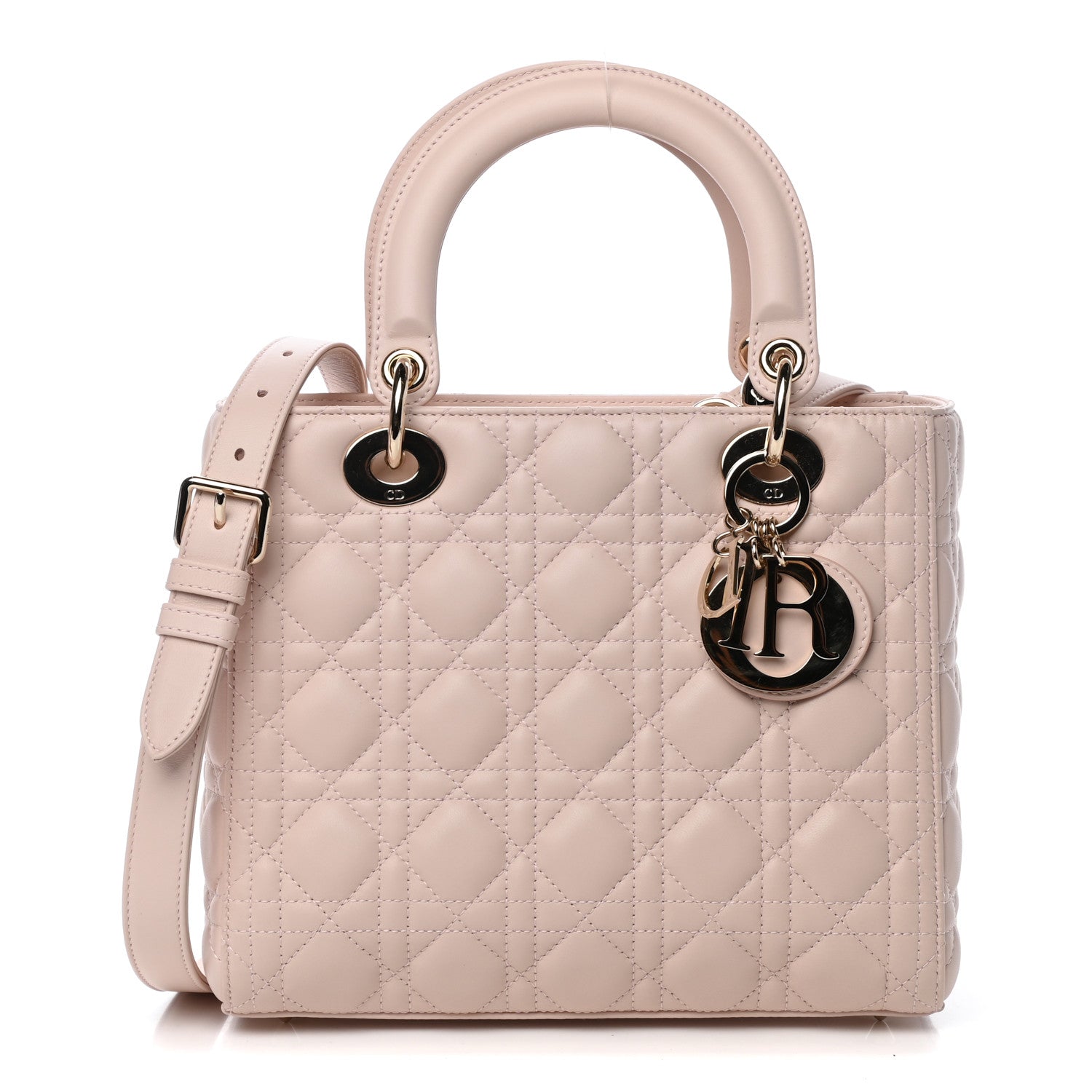 Christian Dior Lambskin Cannage Medium Lady Dior Rose Poudre 1 of 10