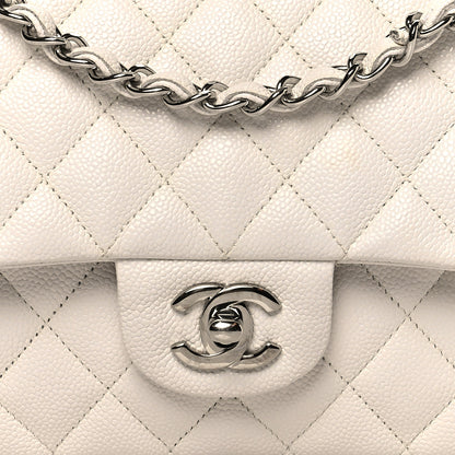 Chanel Caviar Quilted Medium Double Flap White 10 of 10