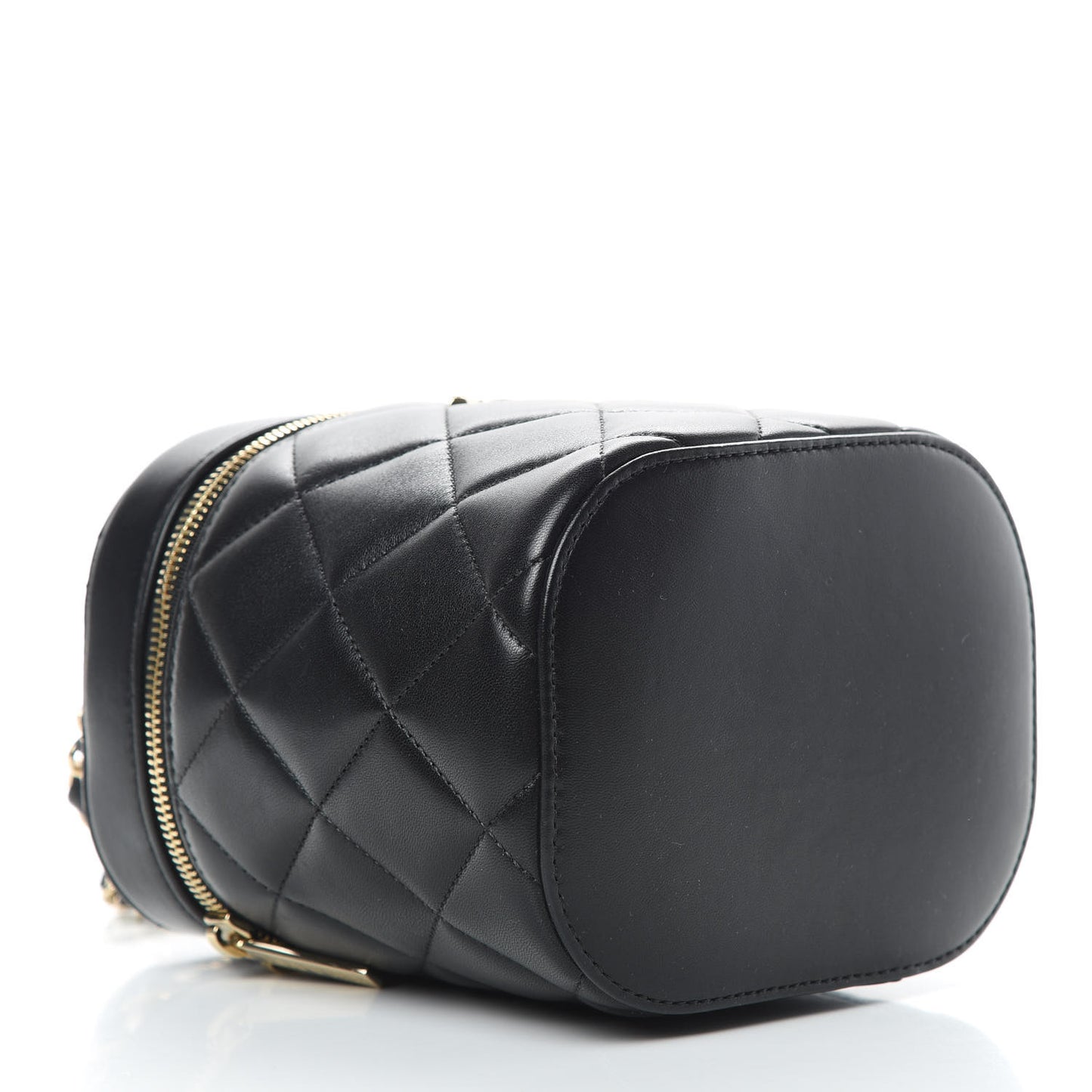 Lambskin Quilted Trendy Vanity Case Black