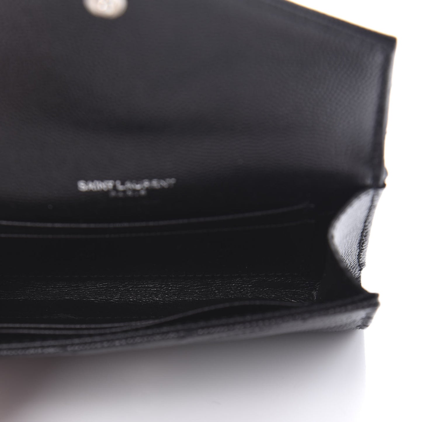 Grain De Poudre Matelasse Chevron Small Monogram Envelope Wallet Black