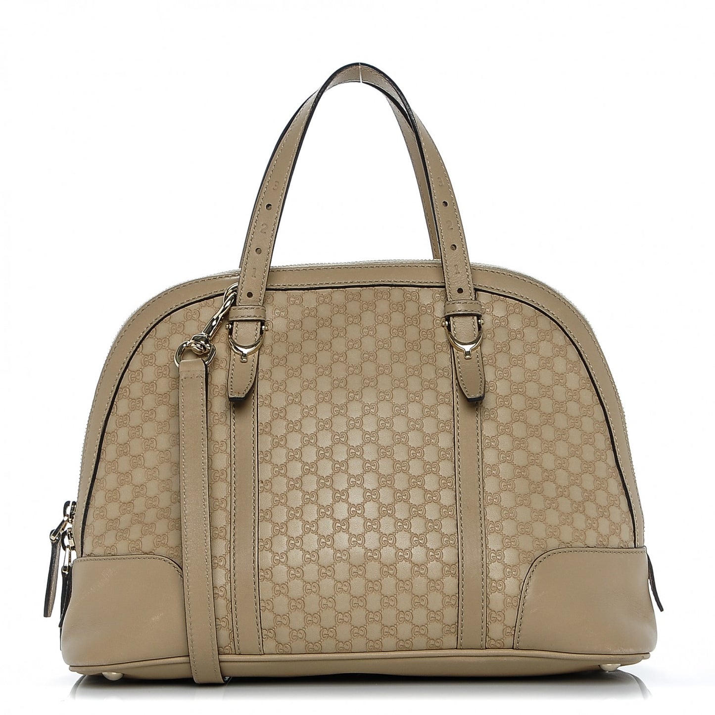 Microguccissima Small Nice Top Handle Dome Bag Beige