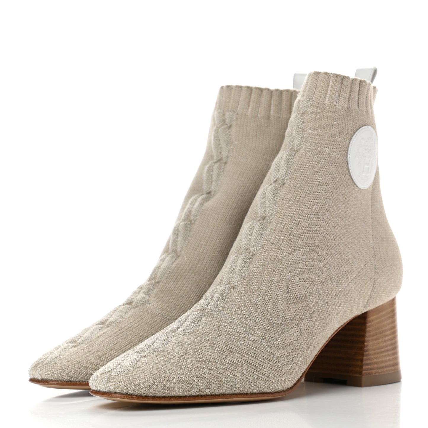 Knit Calfskin Volver 60 Ankle Boots 37 Nocciola