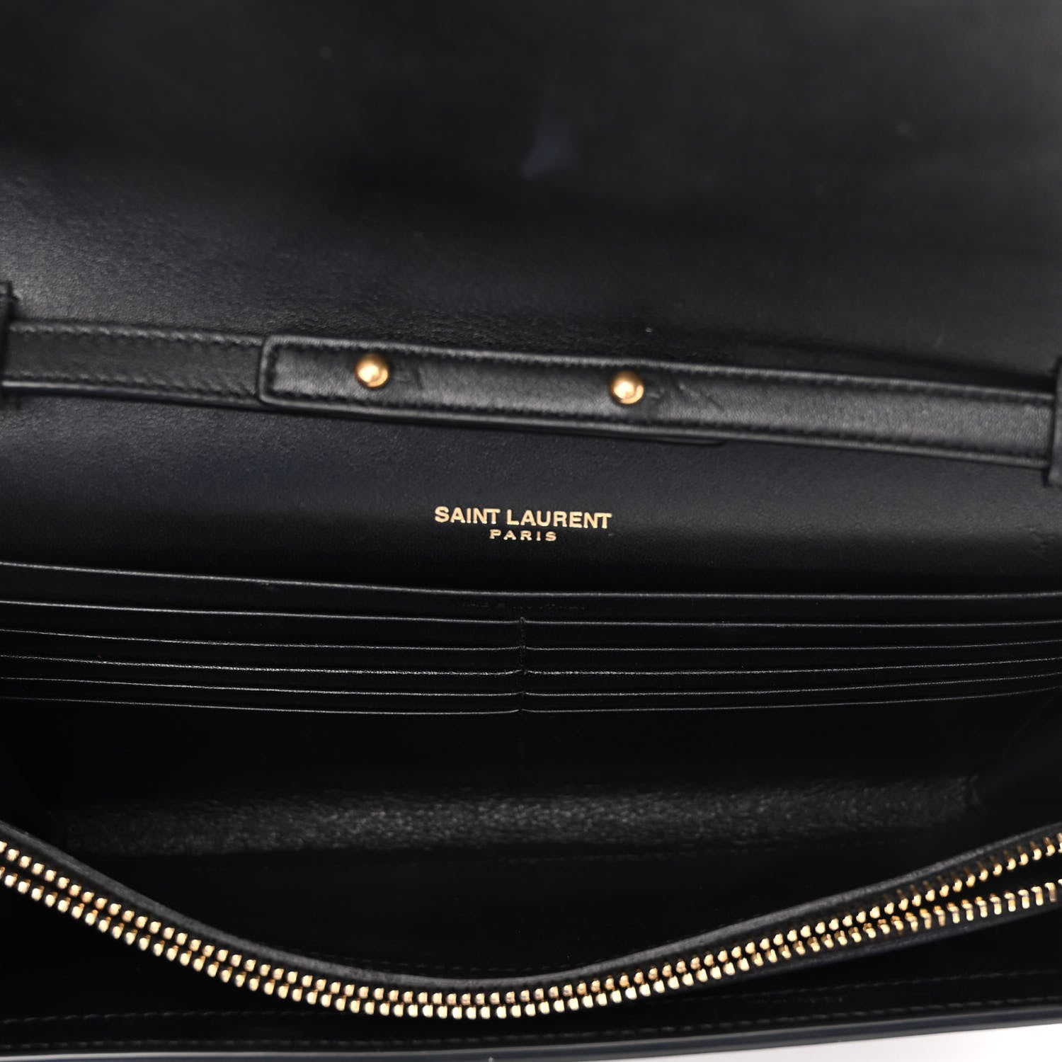 Saint Laurent Patent Monogram Chain Wallet Tortoiseshell 5 of 10
