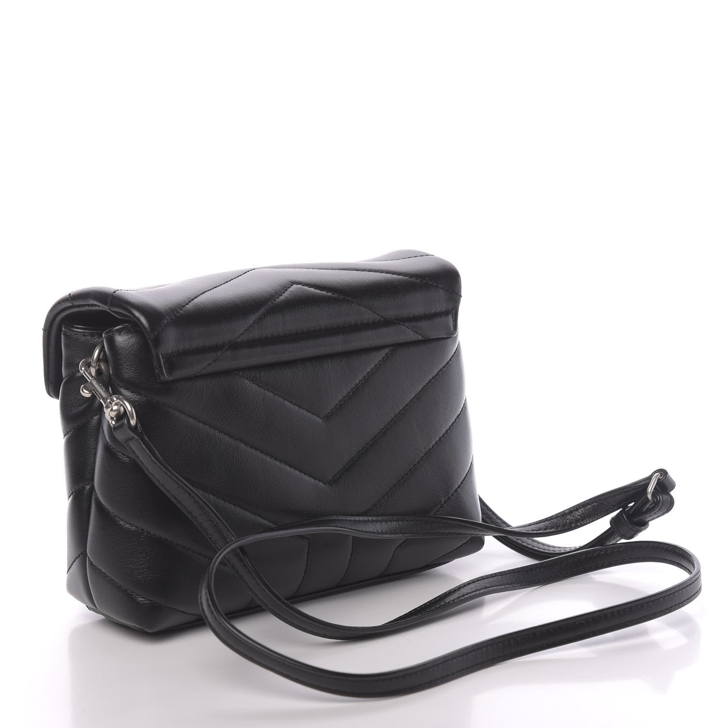 Saint Laurent Calfskin Y Quilted Monogram Toy Loulou Crossbody Bag Black 3 of 10