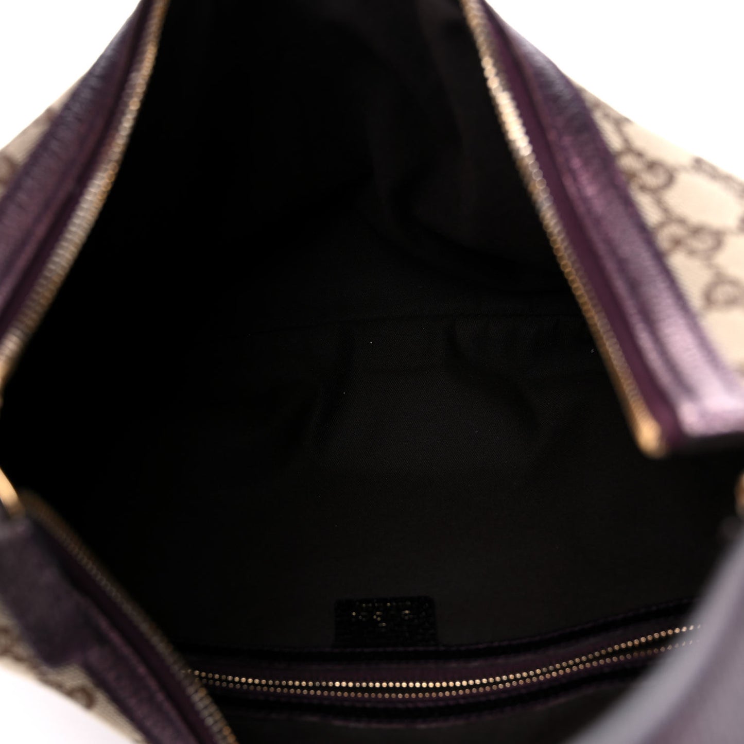 Metallic Monogram Horsebit Chain Hobo Purple