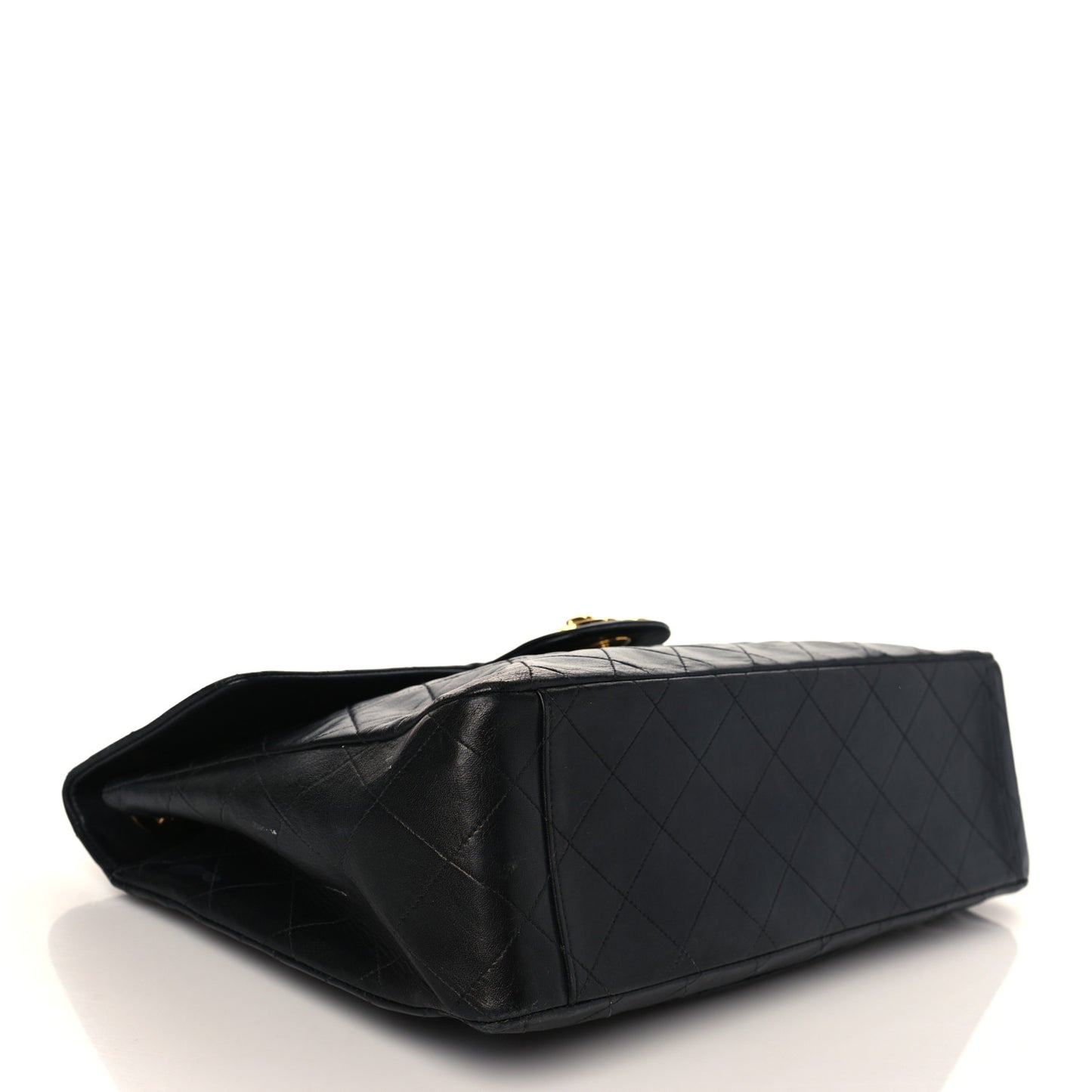 Lambskin Quilted XL Jumbo Single Flap Black