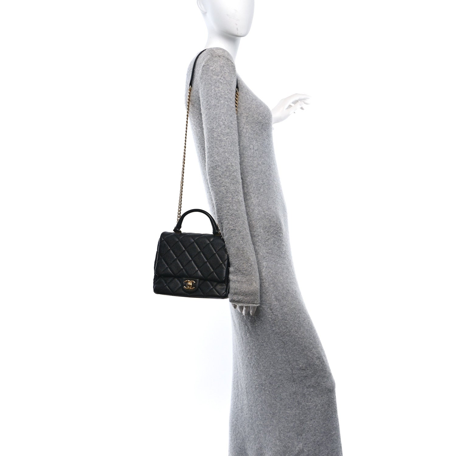 Chanel Caviar Quilted Small Top Handle Flap Black 2 of 11