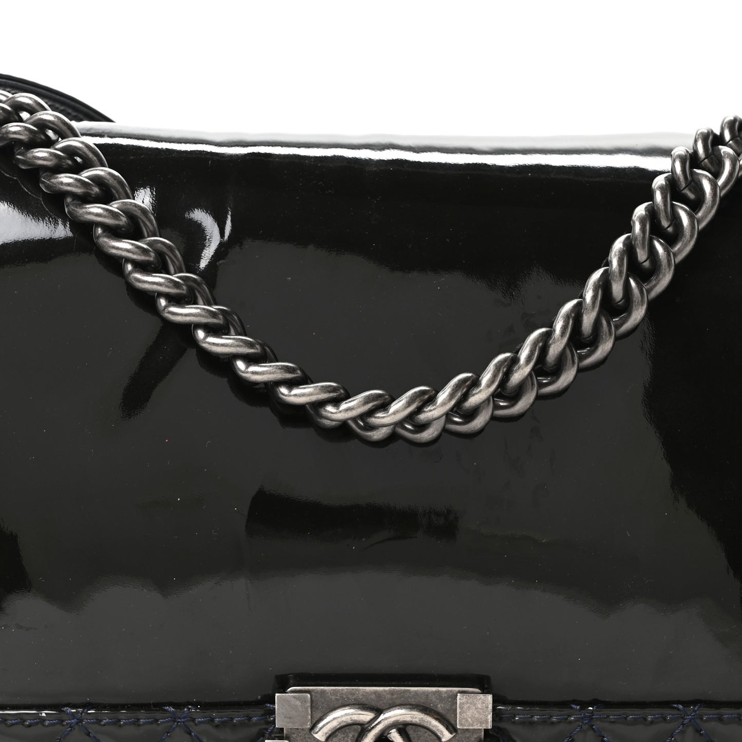 Patent New Medium Boy Reverso Flap Black